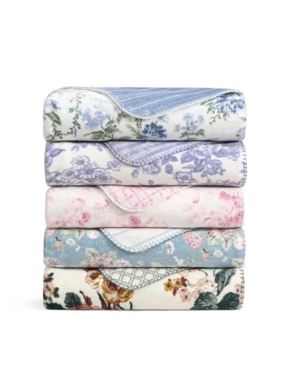 Laura Ashley Camilla ~ Coco Flannel Throw Reversible Super Soft Throw ~ 50 X 70